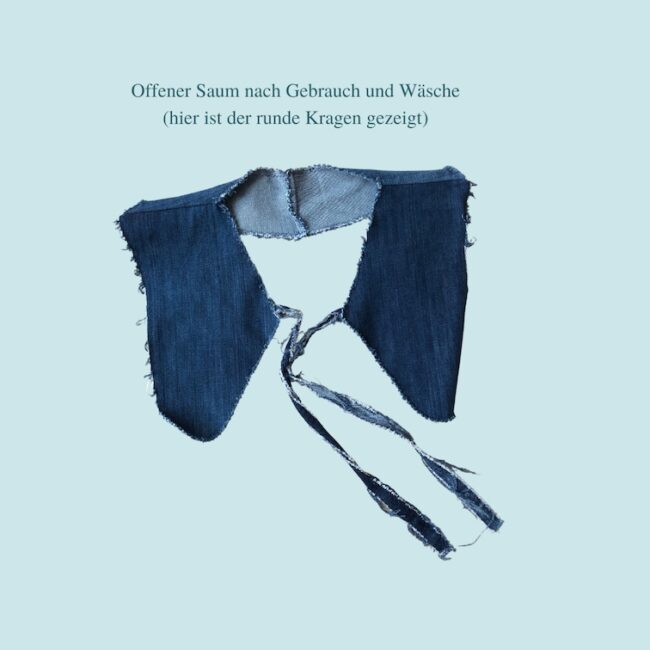 kurzer Bubikragen, Kragen Accessoires, Upcycling Jeans, spitze Enden – Bild 5