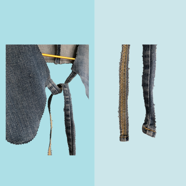 Bubikragen, Kragen Accessoires, Upcycling Jeans, runde Enden – Bild 4