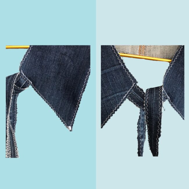 Bubikragen, Kragen Accessoires, Upcycling Jeans, spitze Enden – Bild 4