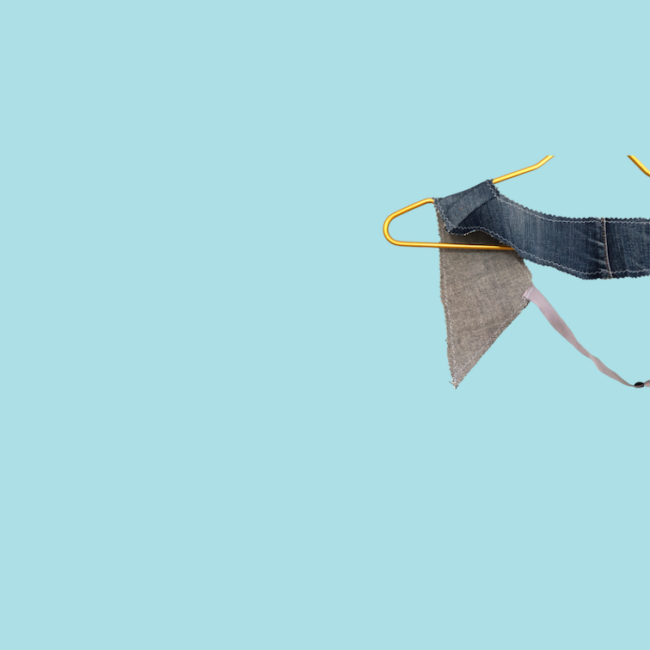 kurzer Bubikragen, Kragen Accessoires, Upcycling Jeans, spitze Enden – Bild 3