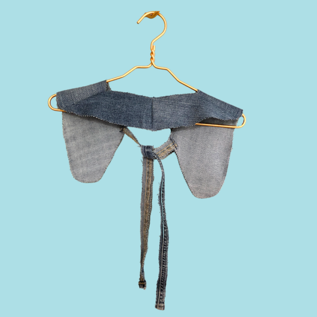 Bubikragen, Kragen Accessoires, Upcycling Jeans, runde Enden – Bild 3