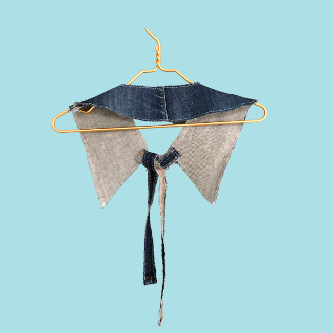 Bubikragen, Kragen Accessoires, Upcycling Jeans, spitze Enden – Bild 3