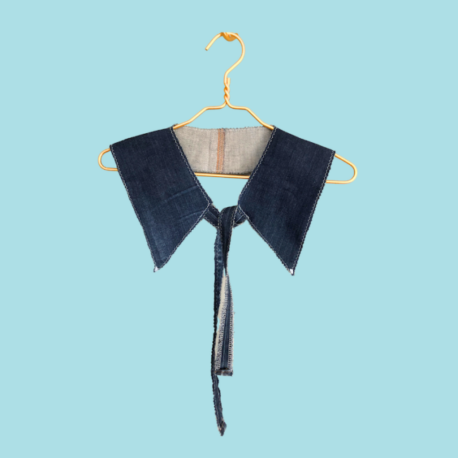 Bubikragen, Kragen Accessoires, Upcycling Jeans, spitze Enden – Bild 2