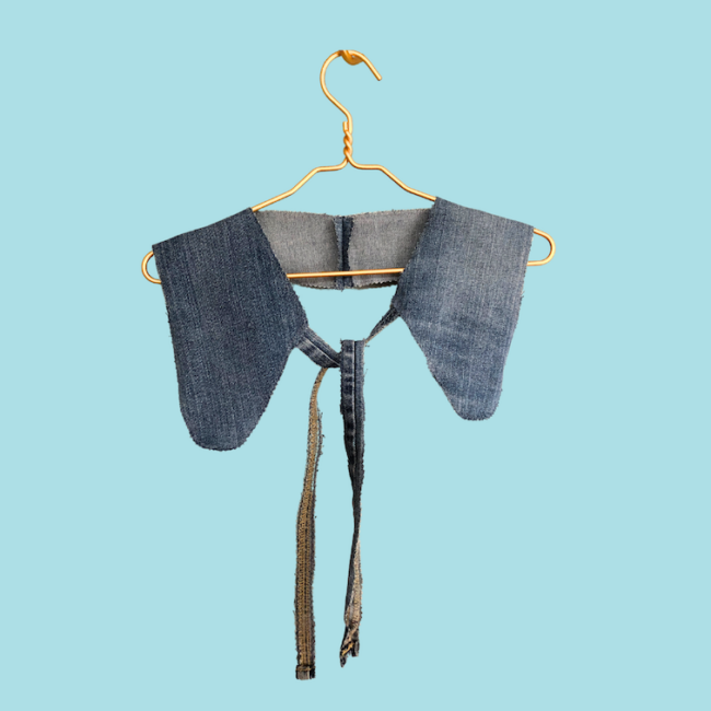 Bubikragen, Kragen Accessoires, Upcycling Jeans, runde Enden – Bild 2